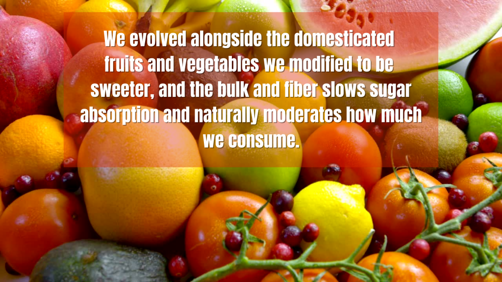 Modern fruits are higher in sugar but still high in fiber