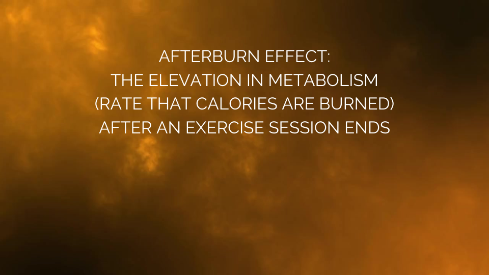 Definition of the afterburn effect.