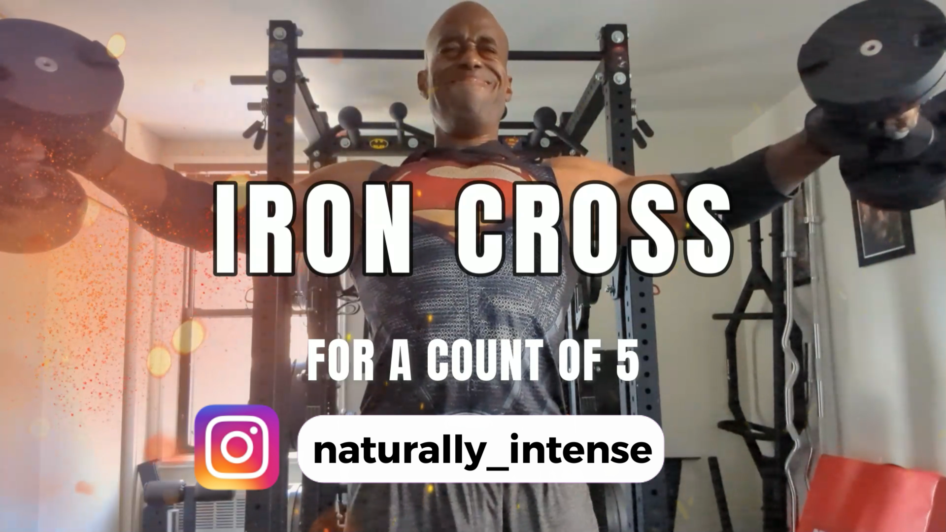 Natural Bodybuilder Kevin Richardson demonstrates the Iron Cross exercise