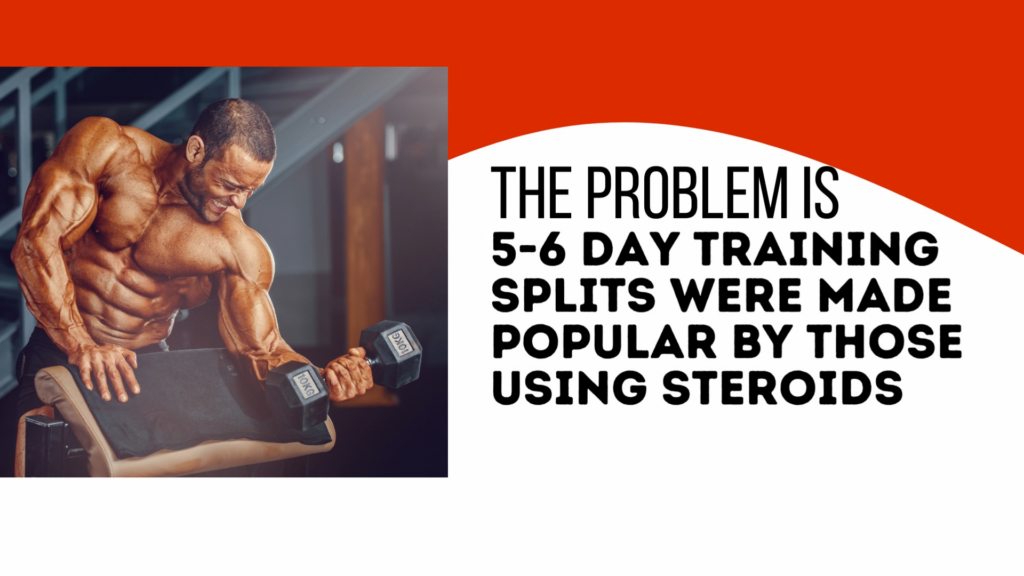 Popular training splits were created by steroid using bodybuilders and athletes