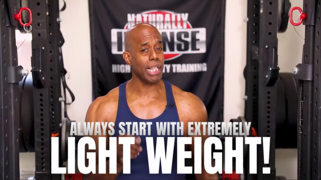 To test if a movement is pain free, start with an extremely light weight to make sure it can be done pain free