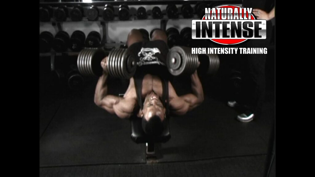Kevin demonstrating high intensity chest press exercise
