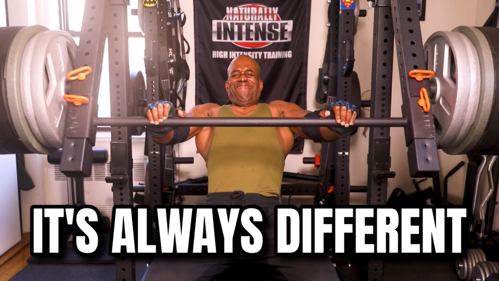 Author showing chest exercise variation with a machine press